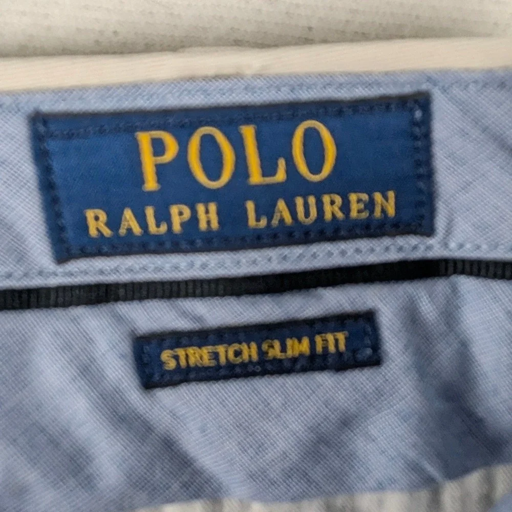 Polo Ralph Lauren Mens Stretch Slim Fit Chino Pants Tan Beige 34/32 Cotton Twill
